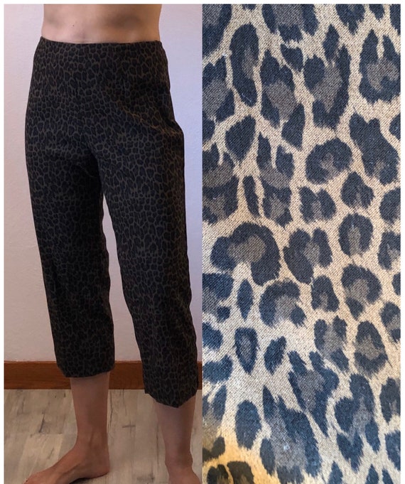 90s leopard print capris/size 12/cheetah print cap