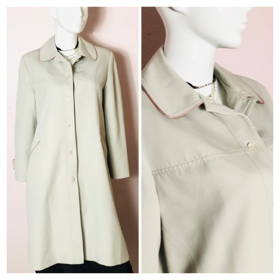 Vintage long beige coat/ minimalist coat/ long lig