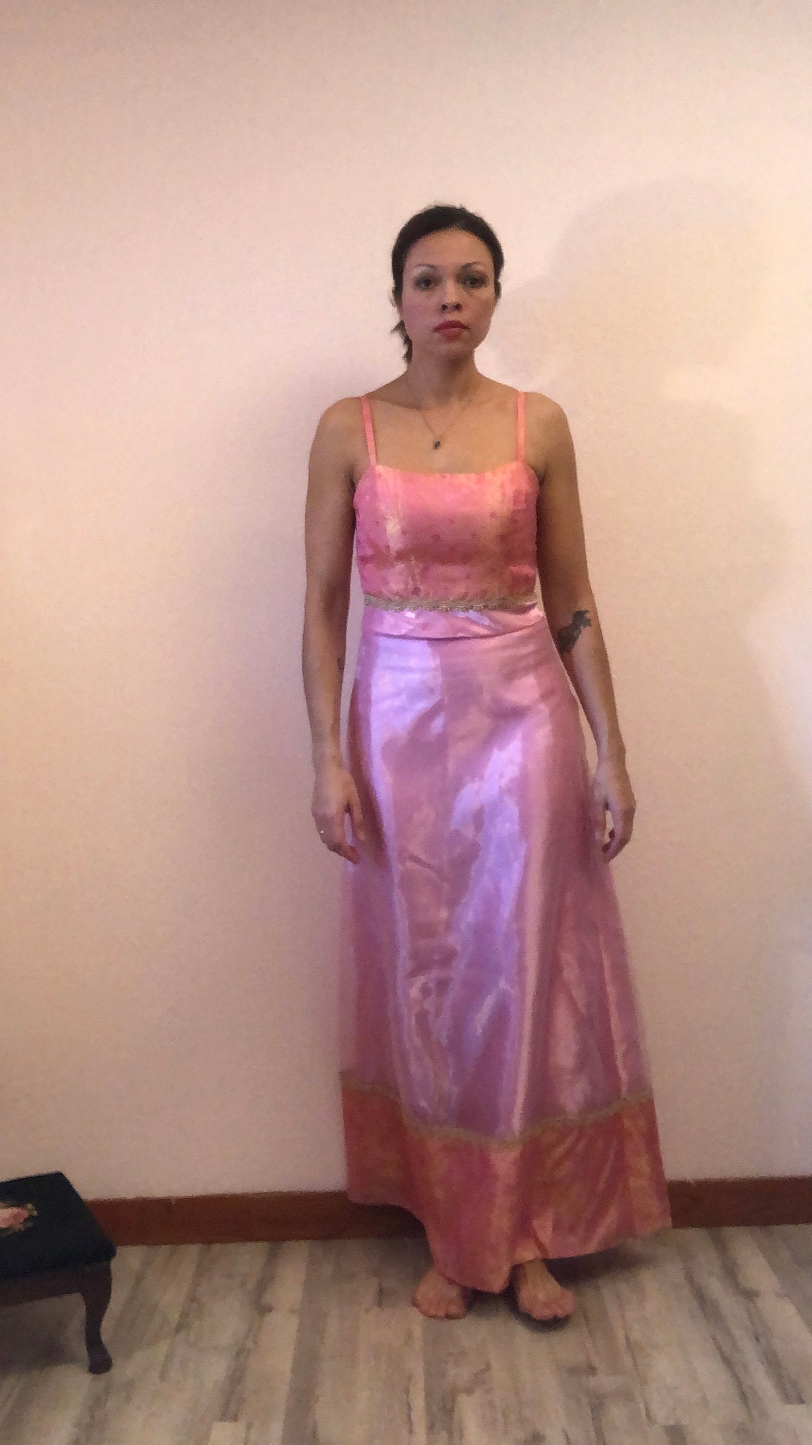 Vintage 90s Shimmery Pink Dress/90s 