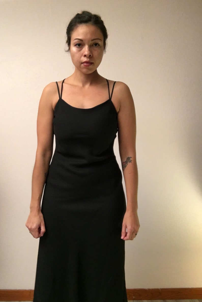 Simple Black Spaghetti Strap Dress