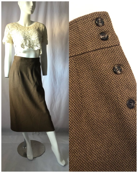 Vintage 80s 90s Calvin Klein long brown skirt/90s
