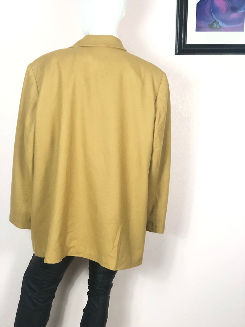 Vintage 90s extra large baggy beige wool one button long sleeve blazerbaggy beige coat minimalist jacket