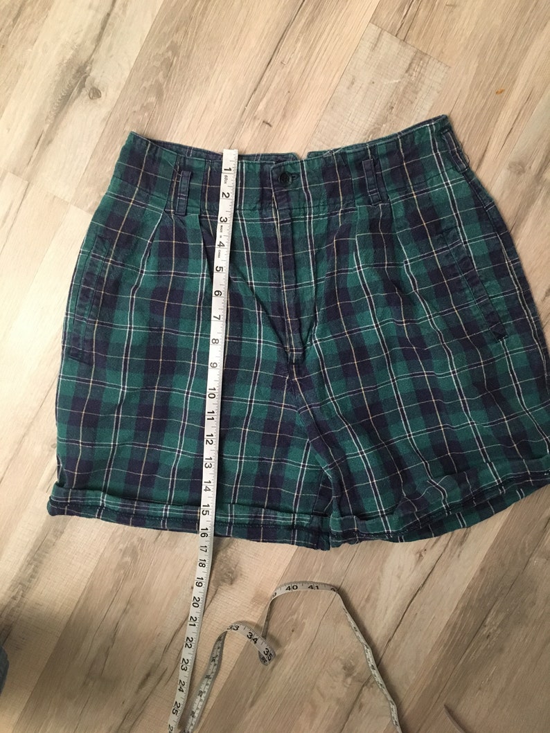 Vintage 90s plaid shortsblue and green plaid shorts90s blue shorts90s green shorts90s kid shortshigh waist shortsvintage plaid shorts