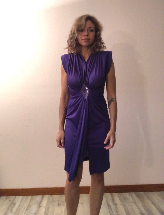 purple 80s dress