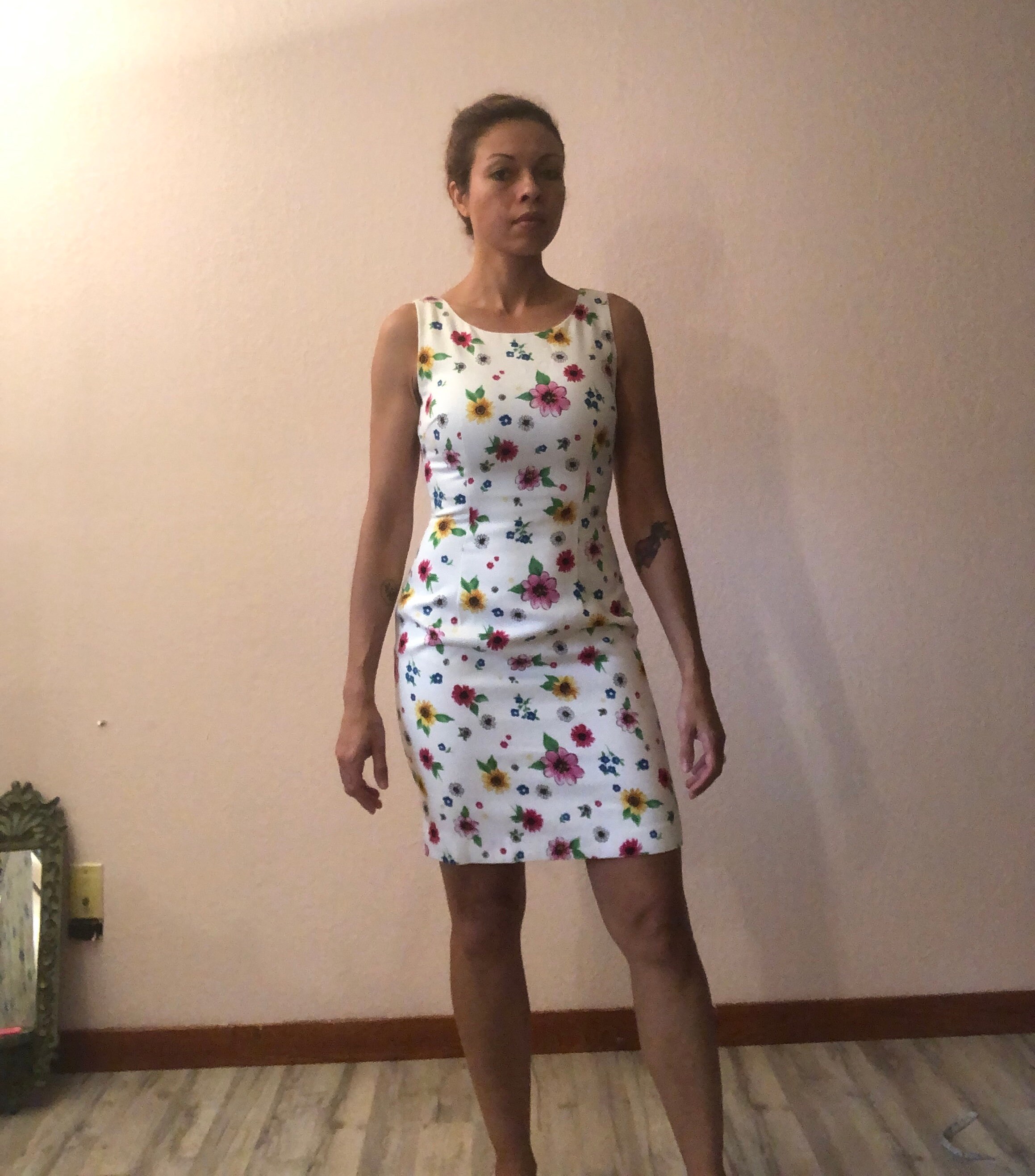 Vintage 90s White Floral Tank Top Dress Floral 90s Etsy