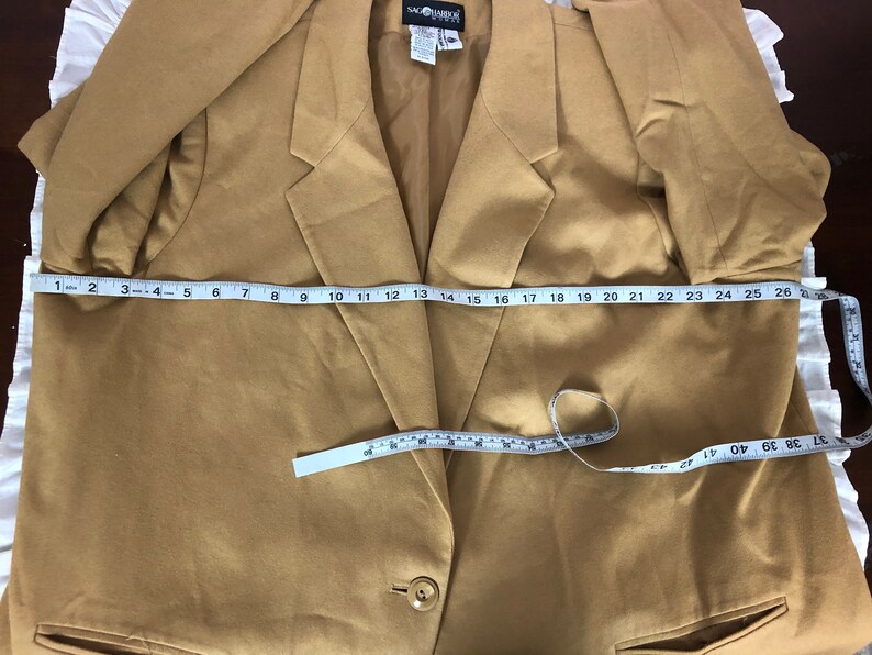 Vintage 90s extra large baggy beige wool one button long sleeve blazerbaggy beige coat minimalist jacket