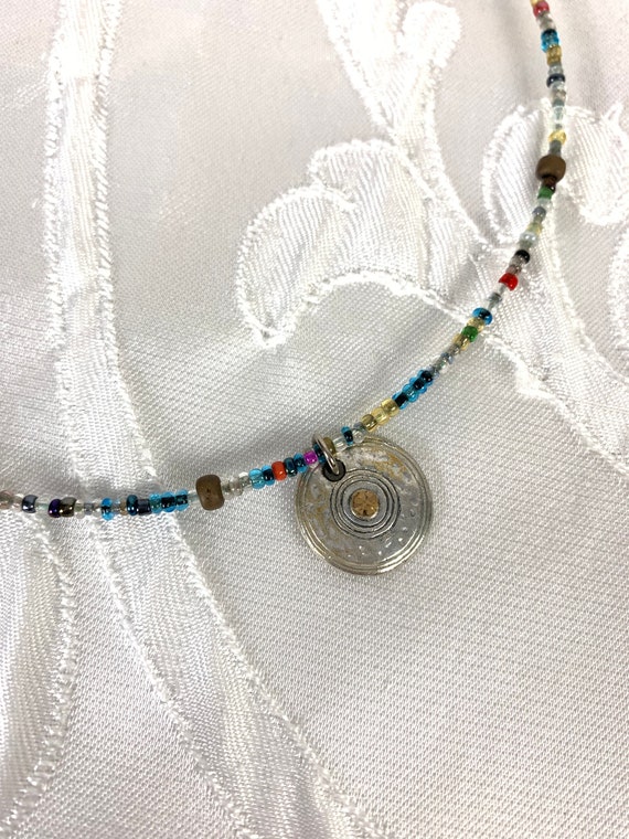 Vintage 90s Beaded Choker Necklace 
