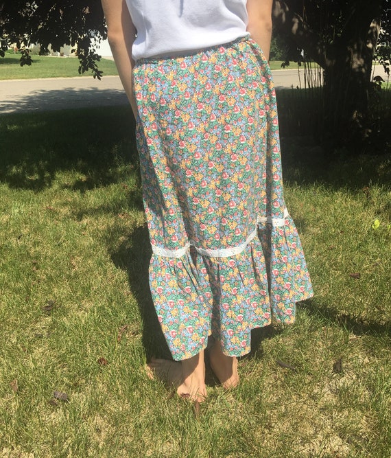 Vintage 70s little girl floral skirt/70s peasant skirt/hippy | Etsy