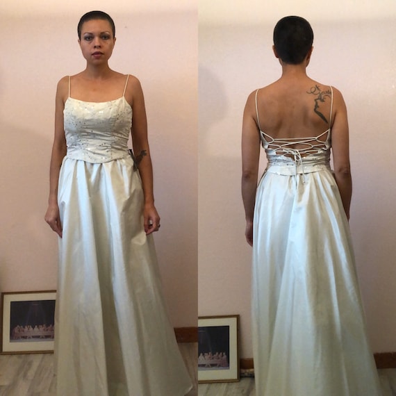 sage green prom dress