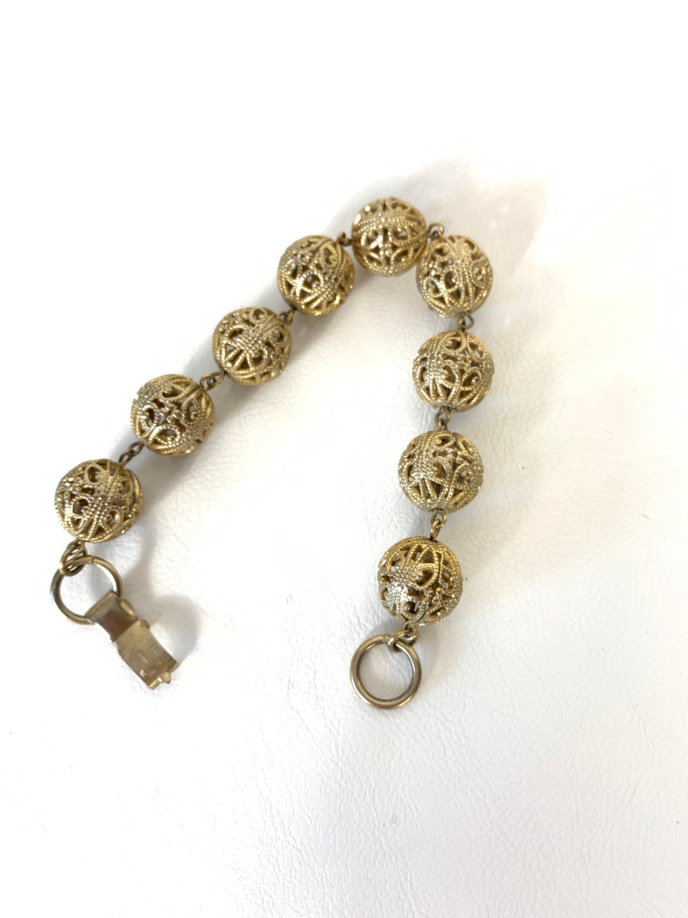 Vintage 70s Faux Gold Bauble Bracelet 