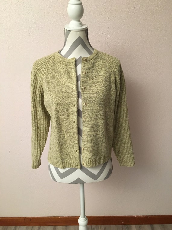 Sage green cardigan/sage green sweater/green 90s s
