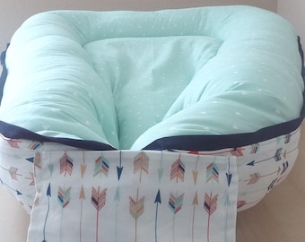 Cordless Mint Baby/Toddler Nest / Babynest w/ Colorful Arrows shipping within US/U.S