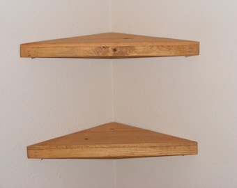 Set of (2) 18" small corner shelves