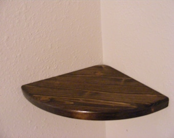 26" to 34" Round Corner Shelf, hanging shelf, floating corner shelf, wall shelf