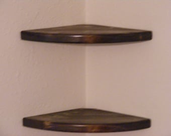 Sets of (2) 8" - 18" radius, round corner shelves, floating shelves