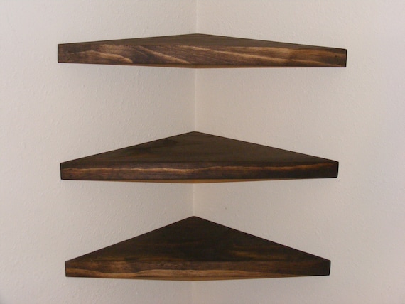 Set of 4 30 Floating Corner Shelves plant Shelf tv Shelf book