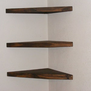 Set of (3) 18&quot; small corner shelf, floating shelf, plant shelf