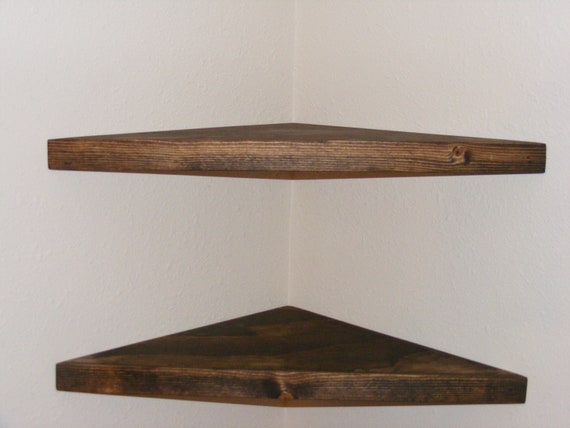 Set Of 2 Large 25 Corner Shelves Floating Shelf Image 0
