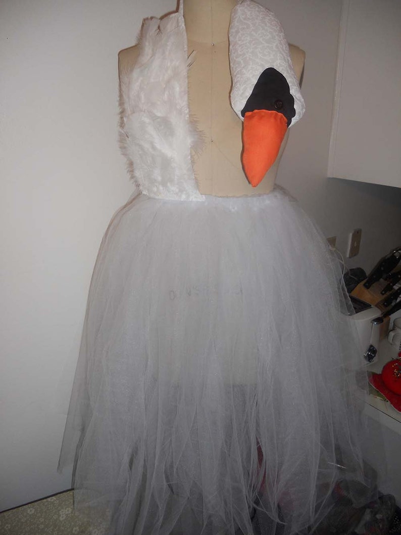 Handmade Swan Dress, Inspired by Bjork, Swan Costume Dress, Swan Dress, made to order White Swan