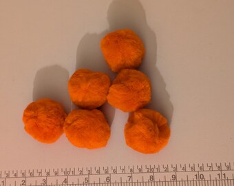 Pompones artesanales de color naranja de 2 pulgadas, 19 piezas