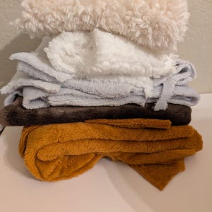 Furry Fabric Scrap Bundle, assorted fabric scraps, great for beginners