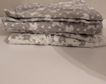 Lote de retales de tela de franela de algodón con estampado de elefante