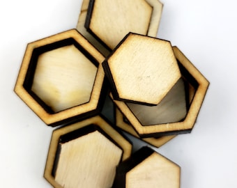 10 Mini wood Hexagon Blanks - wood Craft Supply hexies