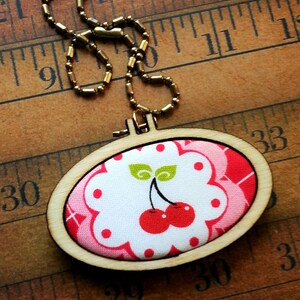 3 Mini Hoop Wide Oval Pendant Embroidery Blanks Frame Necklace Craft Supply Jewelry wood image 5