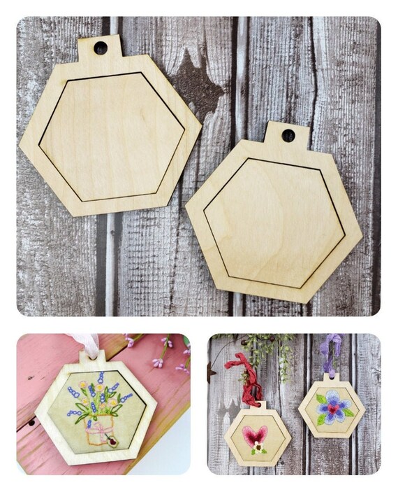3 Mini Hoop Pendant Embroidery Blanks Wood Frame Necklace Craft Supply  Jewelry 