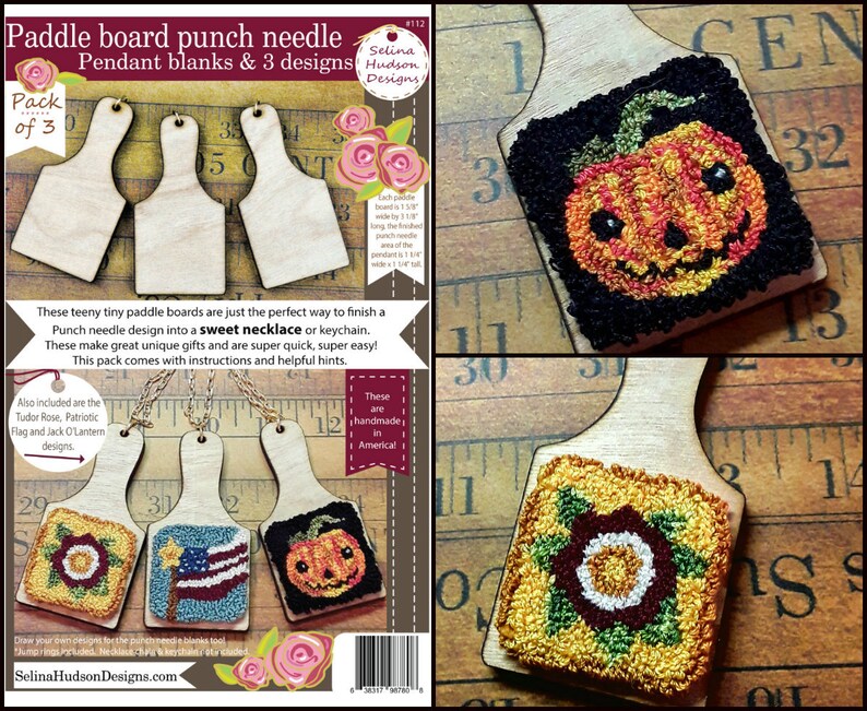 3 Mini Paddle Board Pendant Punch Needle Blanks Necklace Etsy