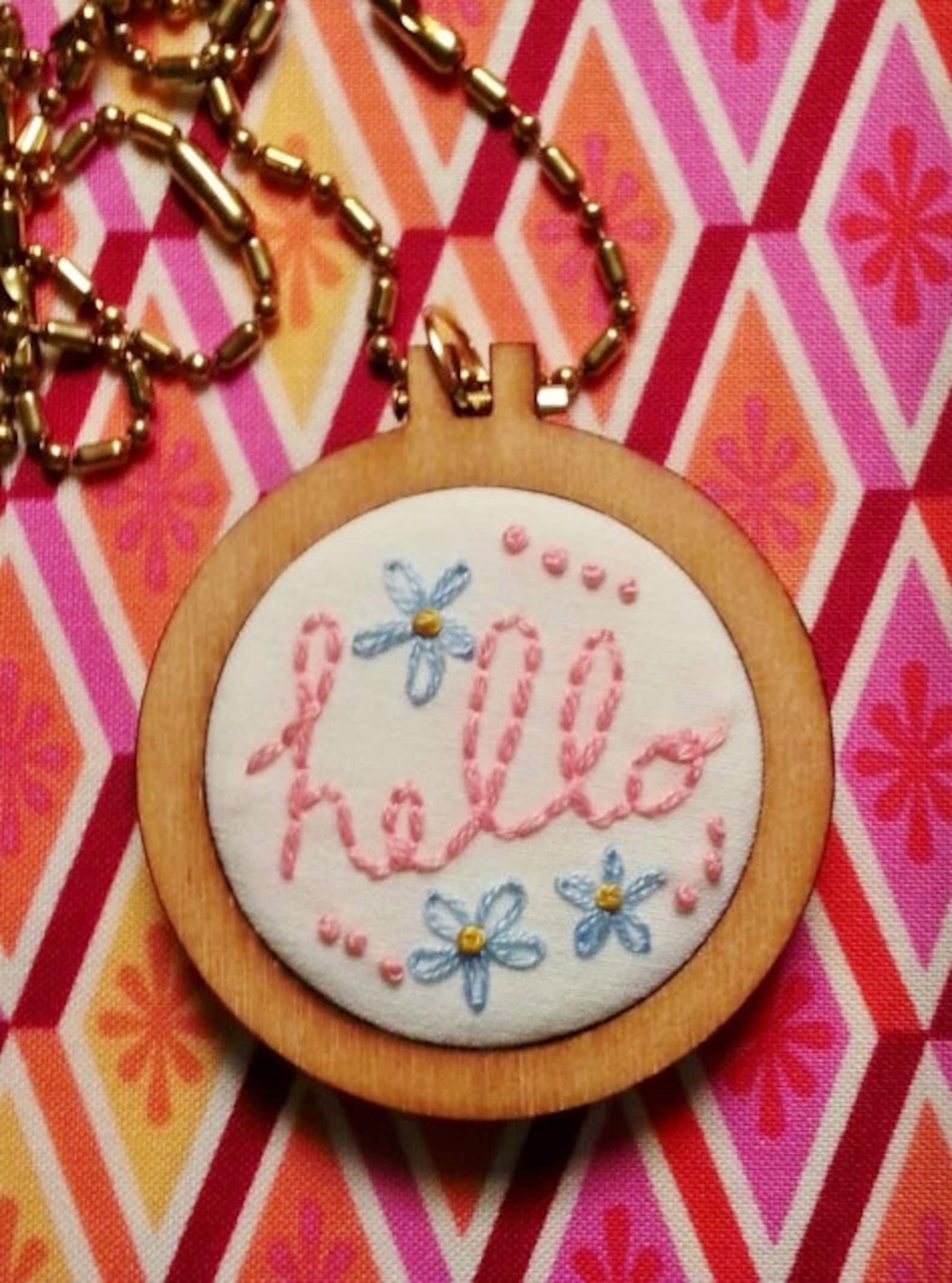 3 Mini Hoop Pendant Embroidery Blanks Wood Frame Necklace Etsy