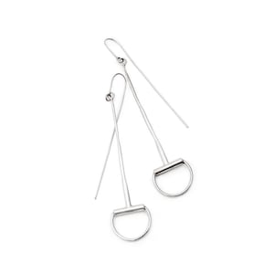 Long Silver Earrings,Silver Earrings,Silver Threader Earrings,Statement Geometric Earrings,Geometric Silver Earrings,Cocktail Silver Earring