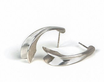 Stana Earrings, Bold Hoops, Hoop Silver Earrings, Bold Silver Studs, Fashion Silver Earrings,Unique Hoop Earrings,Minimalist Silver Earrings