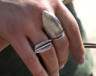 Silver Ring,Geometric Ring,Statement Ring,Contemporary Ring,Big Ring,Minimalist Ring,Silver Oxidized Ring,Unique Ring,Simple Silver Ring