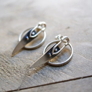 Silver Geometric Earrings,Minimalist Studs,Mix Match Earrings,Silver Oxidized,Unique Earrings,Geometric Earrings,Long Studs, Mix Match Studs