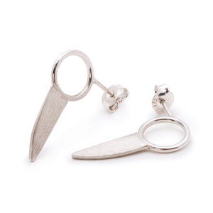 Geometric Earrings, Minimalist Silver Earrings, Long Silver Earrings, Silver Studs, Unique Earrings, Minimal Earrings, Simple Silver Studs