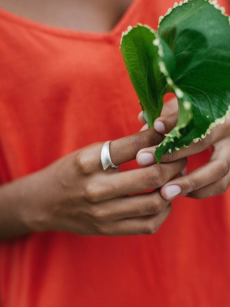 Minimalist Silver Ring, Asymmetric Ring, Big Silver Ring, Geometric SilverRing, Contemporary Ring,Unique Silver Ring, Stetement Silver Ring image 3