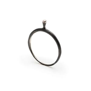 Minimalist Silver Ring, Delicate Black Ring, Small Ring,Delicate Silver Ring,Stackable Silver Rings,Oxidized Silver Ring,Stackable Tiny Ring