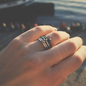 Minimalist Silver Ring, Delicate Black Ring, Small Ring,Delicate Silver Ring,Stackable Silver Rings,Oxidized Silver Ring,Stackable Tiny Ring image 8