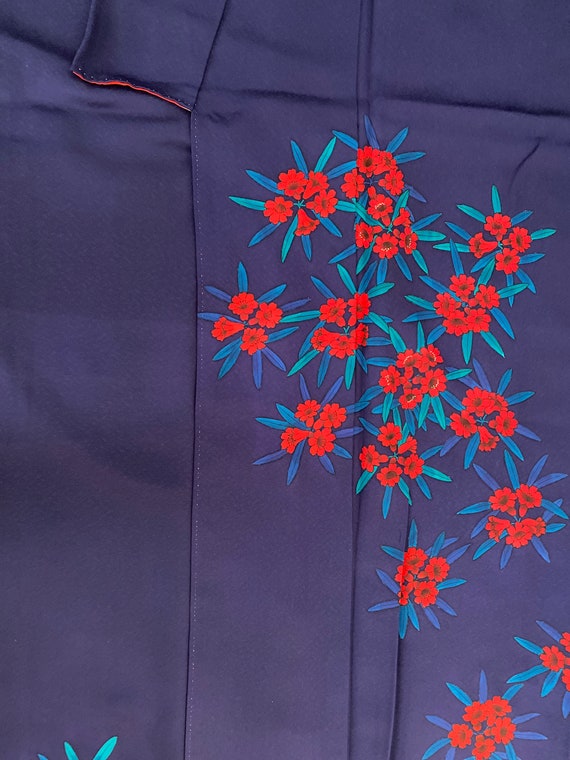 Vintage houmongi_formal kimono with floral print