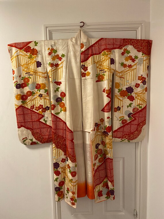 Silk Furisode embroidered