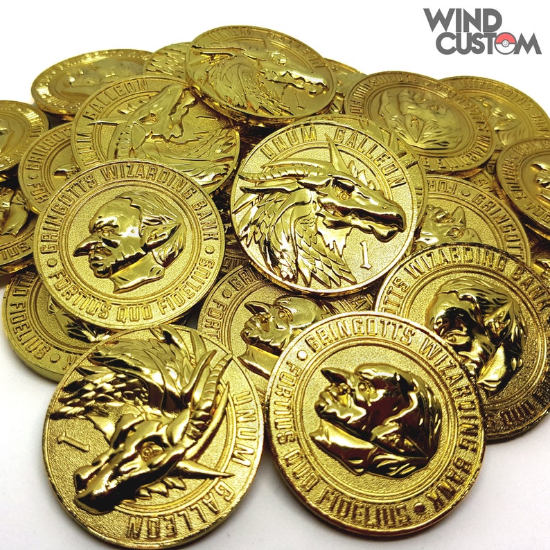 Harry Potter Gold Coin One Galleon 24K REAL GOLD PLATED Etsy