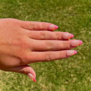 Pink and Orange Press On Nails