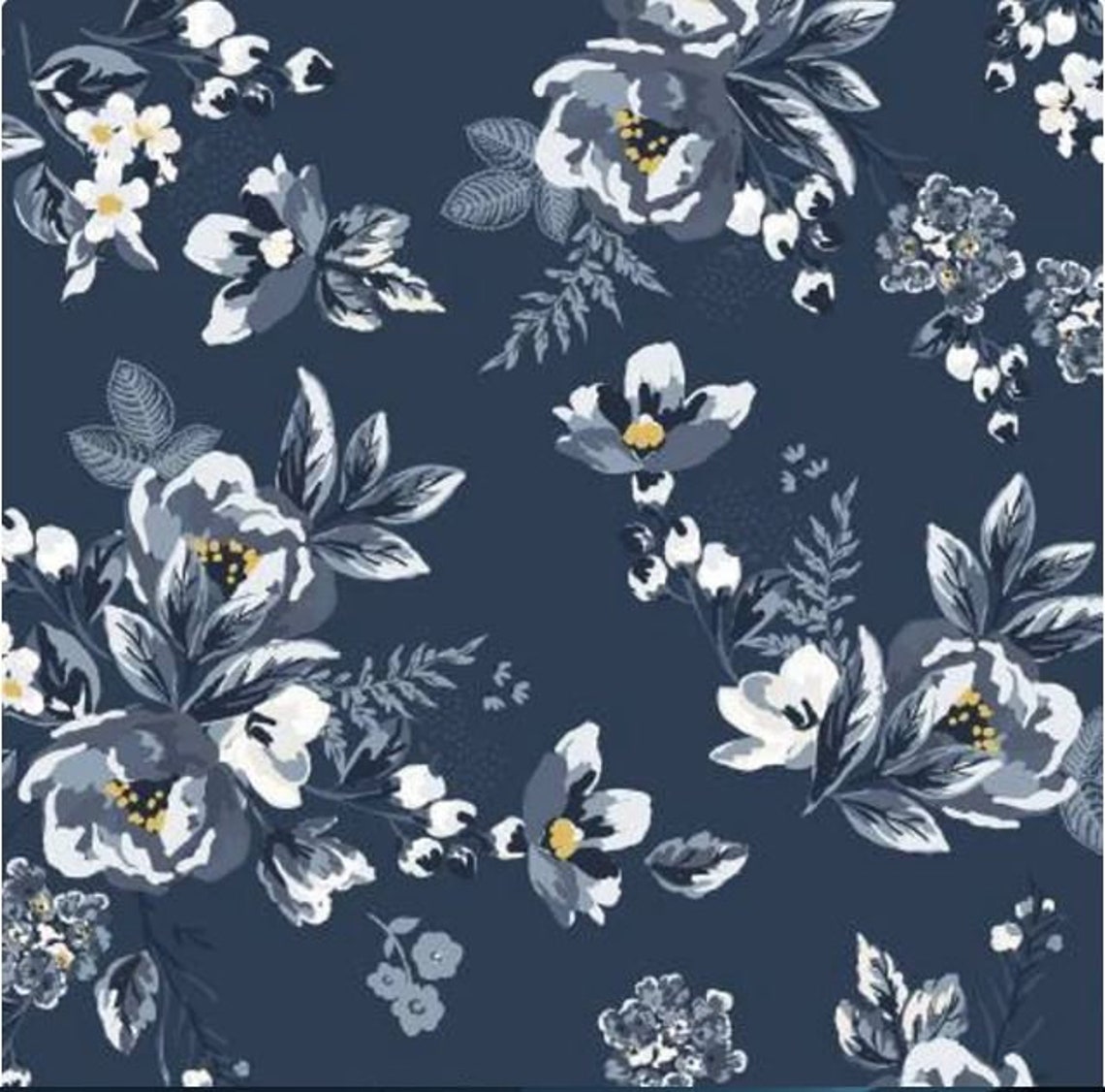 Gingham Foundry Main Navy Fabric Yardage My Minds Eye Riley Etsy