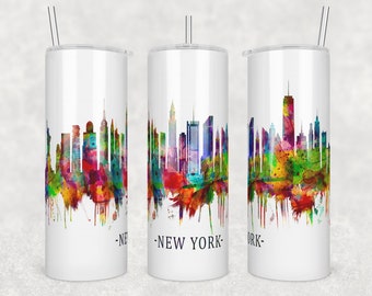 Vaso de sublimación arco iris del horizonte de la ciudad de Nueva York
