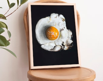 Impression aquarelle d’œuf au plat