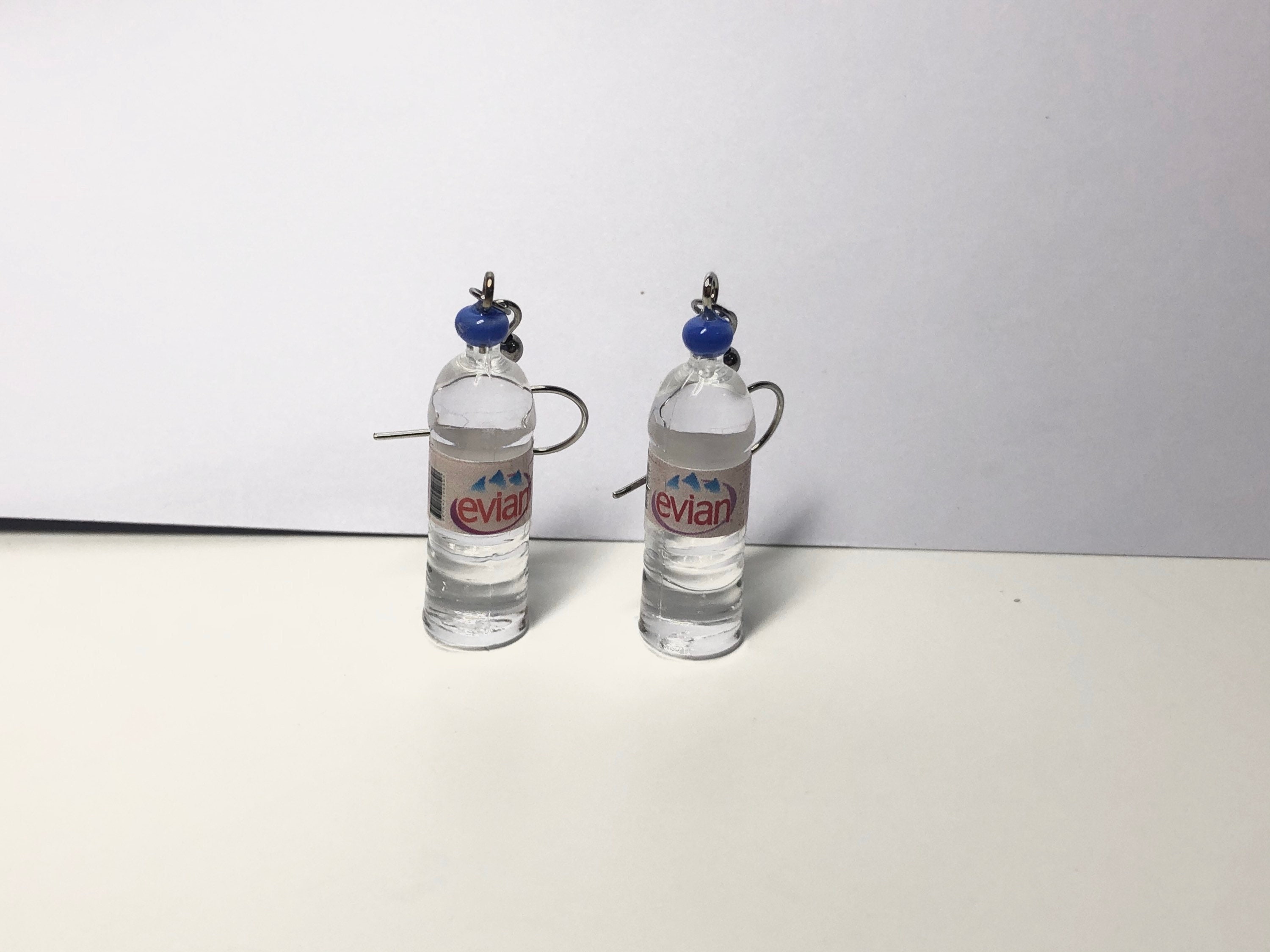 Evian water bottle dangle earrings Etsy