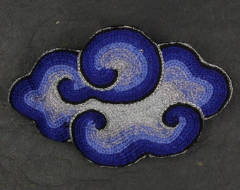 Hand embroidered Cloud brooch