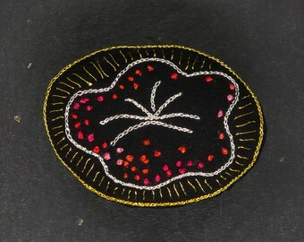 Hand embroidered Christmas flower brooch