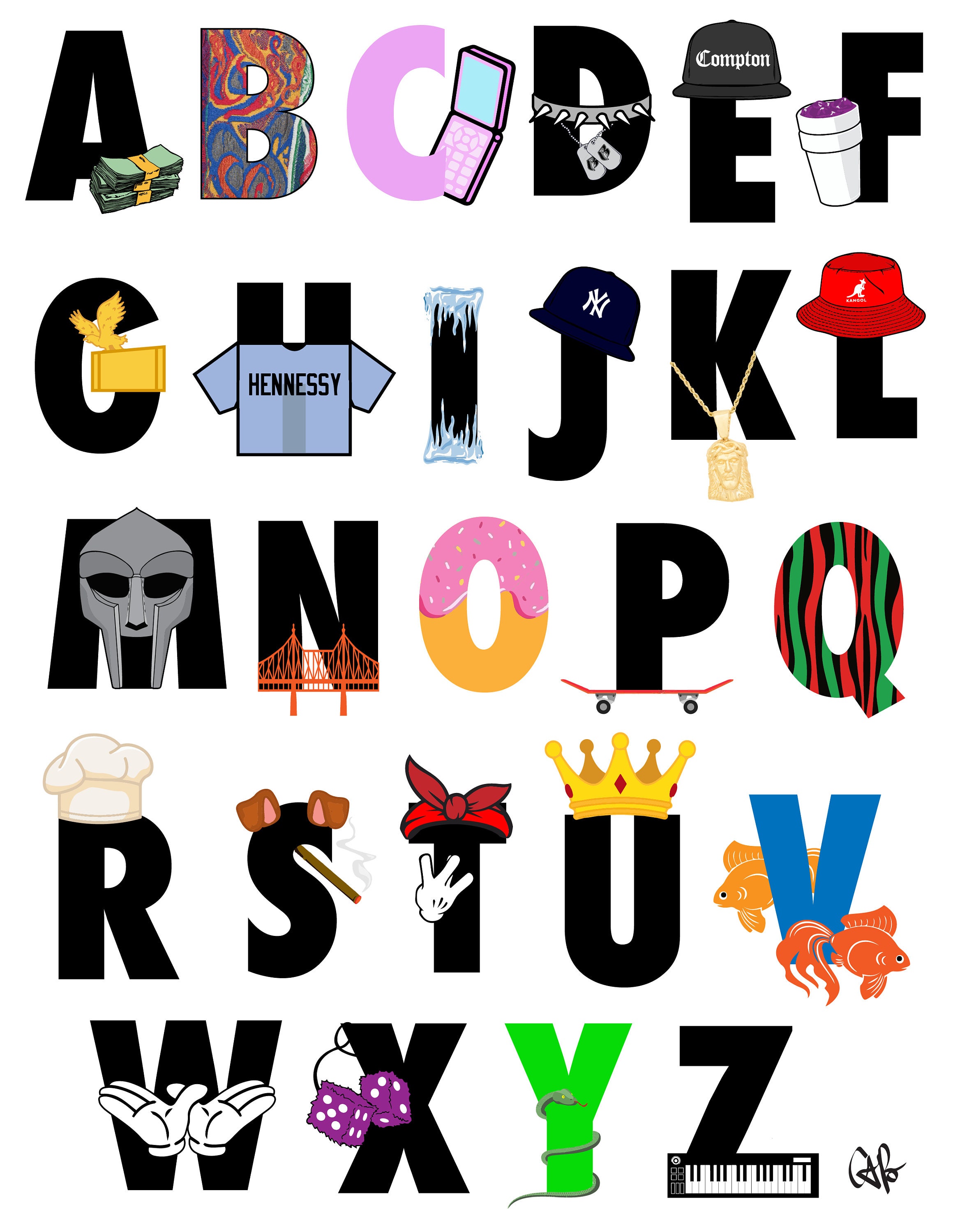 Abc's of Rap Print Etsy